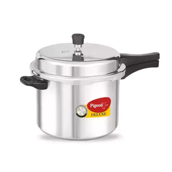 Pigeon Pressure Cooker 7.5L Deluxe – Outer Lid Aluminium | Ergonomic Handle, High Thermal Efficiency & Safety Plug