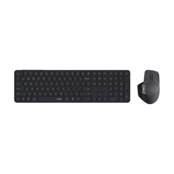 Rapoo Multi Mode Wireless Keyboard & Mouse Combo 2.4GHz with 800-4000 DPI Mouse, Ultra Slim Design, Bluetooth 4/5.0 US Black 9560M