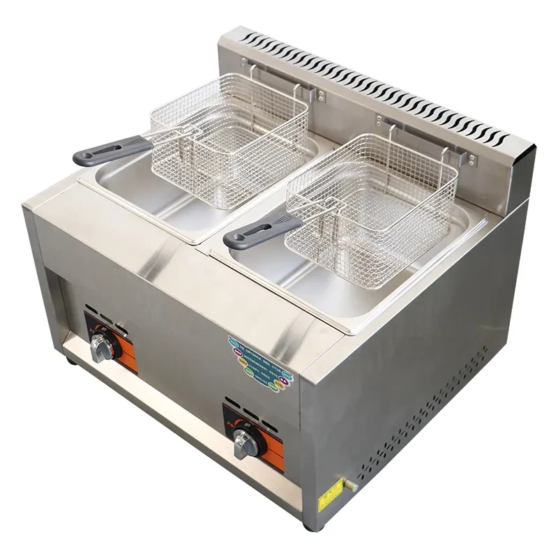 Commercial Deep Fryer Gas 6L+6L Double-tank Table Top