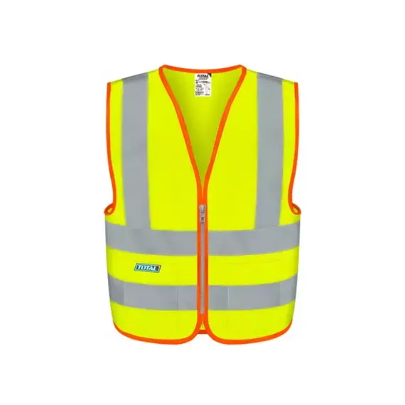 Total TSP63XL Reflective Safety Jacket – Fluorescent Yellow, High Visibility Vest, XL Size