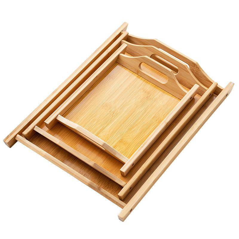 Bamboo Wooden Rectangular Tray 3pcs