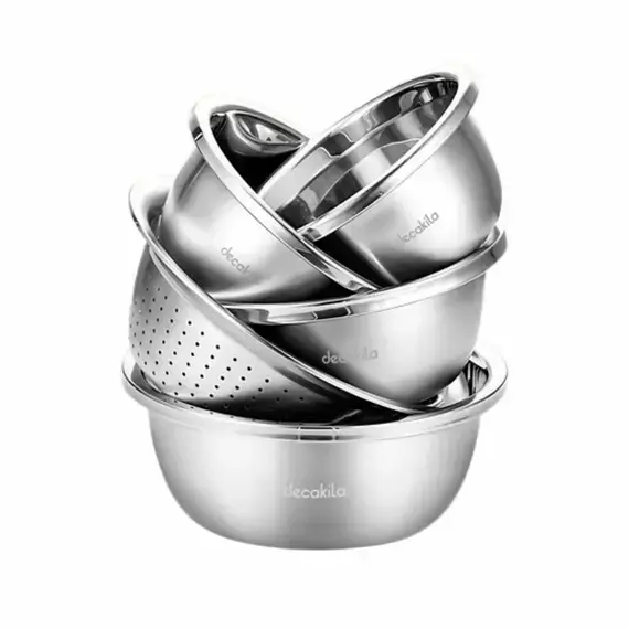 Decakila Stainless Steel Basin Set 5pcs (20–26CM) – Colander Set KMtt148M