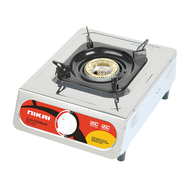 Nikai Gas Cooker 1 Burner Stainless Steel Blue Flame NG843