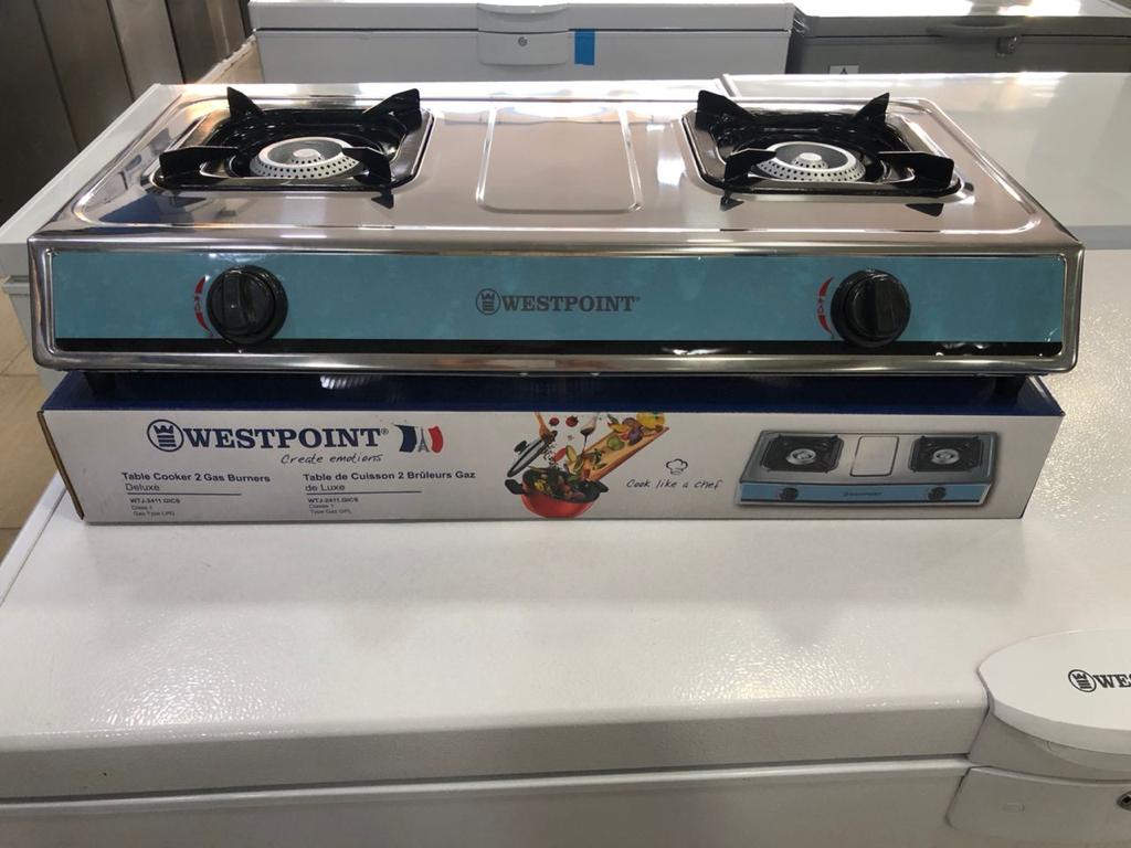 Westpoint 2 Burner Gas Stove, Stainless Steel Body